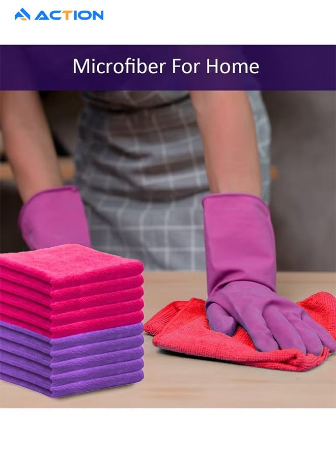 ACTION Microfiber Cleaning Cloth-8pcs Ultra Soft Highly Absorbent Rags For Cleaning, Reusable And Lint Free Cleaning Towels For Housekeeping - Image 5